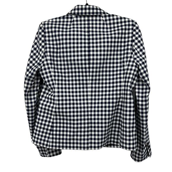 J Crew Preppy Classic Light Academia Gingham Blue Blazer Jacket Check Medium New - Picture 3 of 8